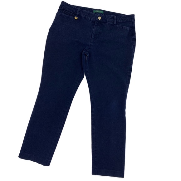 Lauren Ralph Lauren Petite Dark Wash Straight Leg Jeans Size 12P - Picture 3 of 16